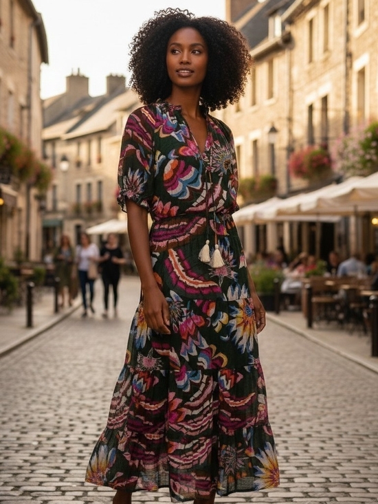THML Dresses & Skirts - NWT THML Floral Boho Tiered Maxi Dress